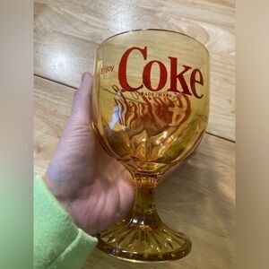 Vintage coke drinking glass in good condition.See pictures for measurements
